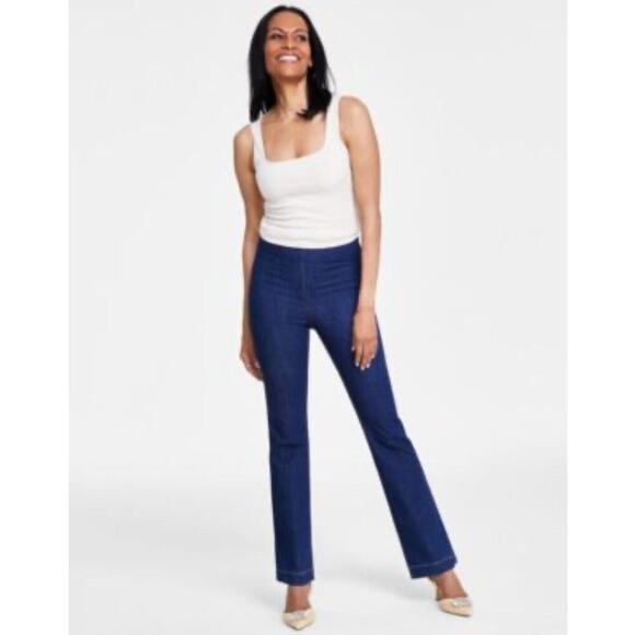 INC International Concepts Denim - INC Women’s Jeans High rise flare size 16 Dark Denim NEW # bag 90